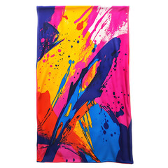 Artistic Beach Towel with Giant Expressive Splatter Isolated on Transparent Background