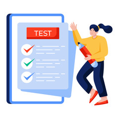 Modern design illustration of online test