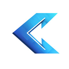 Modern Arrow with Dynamic Gradient Transitions in E Isolated on Transparent Background