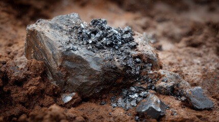 Magnetite mineral close-up showing dark metallic luster