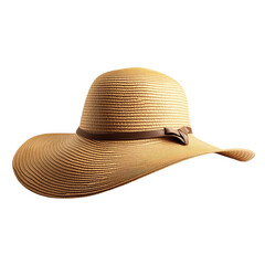 Sleek Wide Brim Sun Hat with a Modern Minimalist Design Isolated on Transparent Background
