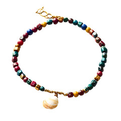 Trendy Anklet with Asymmetrical Jewel Toned Isolated on Transparent Background