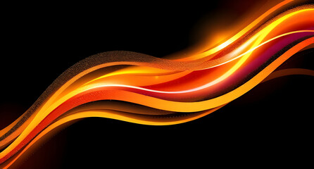 Vector Abstract liquid color gold wave design element with glitter effect on dark background.