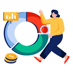 A creative design illustration of business chart