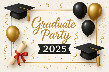 graduation cap and diploma on white background