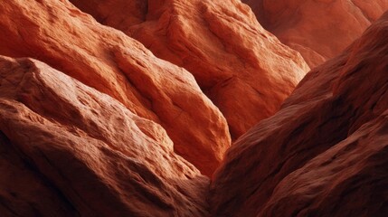 Close-up of a group of red rock formations. the rocks are arranged in a way that creates a sense of depth and dimension.