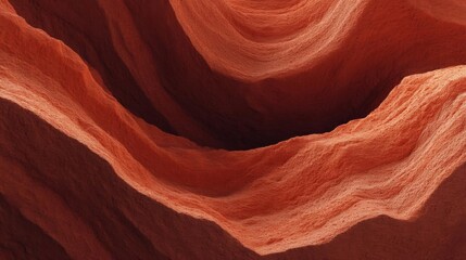 Obraz premium Close-up of a rock formation with a deep hole in the center. the rock appears to be made of a reddish-brown material, possibly sandstone or rock, and has a smooth, wavy texture.