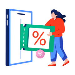 A creative design illustration of discount coupon