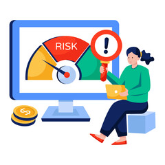 Editable design illustration of risk analysis