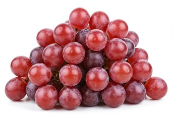 Fototapeta premium A pile of red grapes are stacked on top of each other against a white background