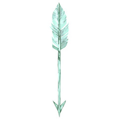 Artistic Arrow with Spontaneous Freeform Lines in Green Isolated on Transparent Background
