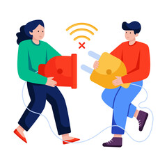 Conceptual flat design illustration of plugin