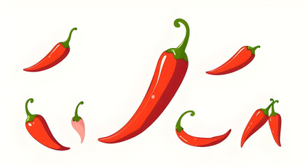 Chili pepper, Red chili, Hot pepper, Spicy chili, Chili icon, Chili vector, Pepper illustration, Jalapeño pepper, Green chili, Fresh chili, Dried chili, Chili clipart, Cartoon chili, Realistic chili, 