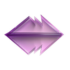 A Sleek Acrylic Arrow with Translucent Purple Layer Isolated on Transparent Background