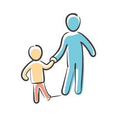 man and child holding hands icon, man and child holding hands vector illustration-simple illustration of man and child holding hands, perfect for man and child holding hands logos and icons