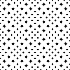 Black and white seamless geometrical star pattern background - abstract vector illustration