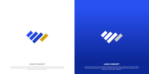 Abstract Hand Grip Logo, Five Bars Rotated 45 Degrees, Flat Vector Logo Design Template Element