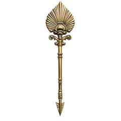 A Gilded Arrow with Baroque Shell Motifs Rococo Element Isolated on Transparent Background