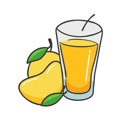 mango juice icon, mango juice vector illustration-simple illustration of mango juice, perfect for mango juice logos and icons