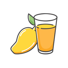 mango juice icon, mango juice vector illustration-simple illustration of mango juice, perfect for mango juice logos and icons