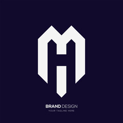Modern Geometric MH Negative Space Logo