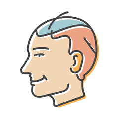man head icon, man head vector illustration-simple illustration of man head, perfect for man head logos and icons