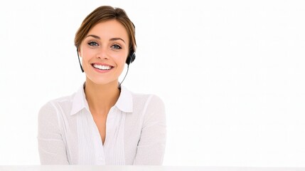 Professional Receptionist Smiling in Modern Office Environment