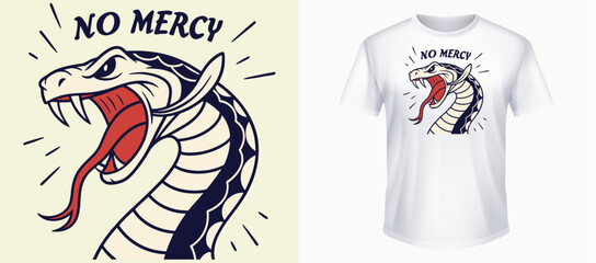 Scary Green Snake with Bloodshot Eyes and 'Any Antidote' Halloween T-Shirt Design. Angry Cobra Kai Neon Grunge Vector T-Shirt Design.