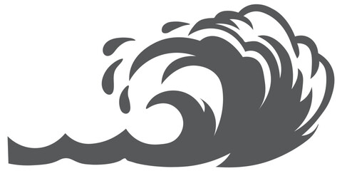 Water wave, sea wave set. Zigzag line. Water logo, symbol vector collection.