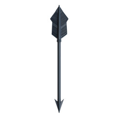 Sleek Arrow with Refined Crisp Detailing in Cool Sl Isolated on Transparent Background