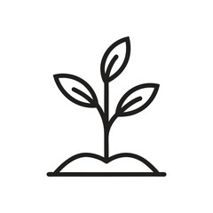 Seed Growing Line Art On White Background