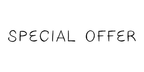 Special offer lettering Handwritten word Modern brush calligraphy Template for marketing ad, print, web, banner, poster, flyer Ink illustration