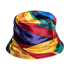 Playful Bucket Hat with Quirky Multicolor Design Isolated on Transparent Background
