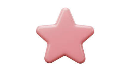 Fototapeta premium 3D Pink Star - Cute Graphic Element, Isolated