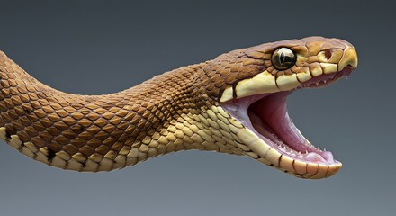 Fototapeta premium Open mouthed snake detail