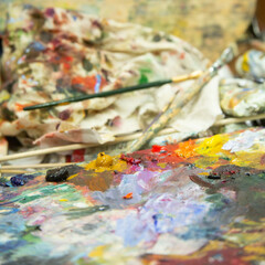 Artist's table, abstract