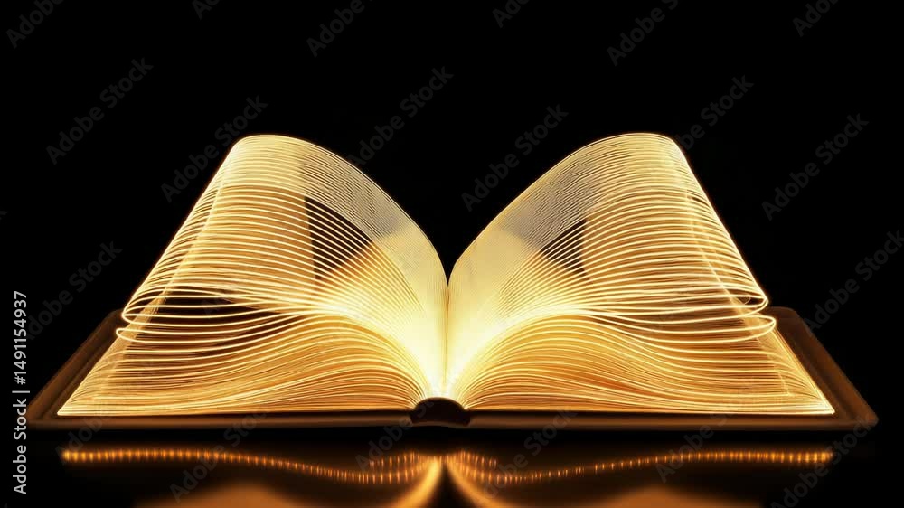 Poster An open book with a mysterious glowing light emanating from within