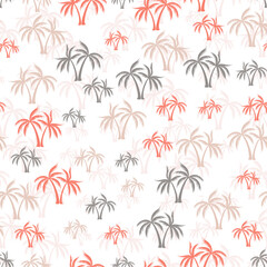 Palm tropical seamless pattern. Textile print with trees. Natural vector background design. Tropic style wallpaper. Exotic floral hawaiian repeat pattern.