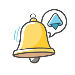 message bell icon, message bell vector illustration-simple illustration of message bell, perfect for message bell logos and icons