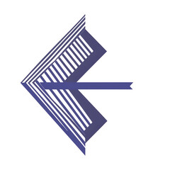 Contemporary Arrow with Minimalist Vector Lines Isolated on Transparent Background