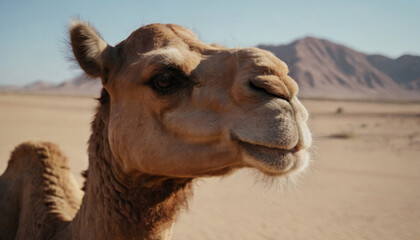 Fototapeta premium closeup of a camel in the desert