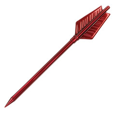 Bold Arrow with a Striking Profile in Crimson Red Isolated on Transparent Background