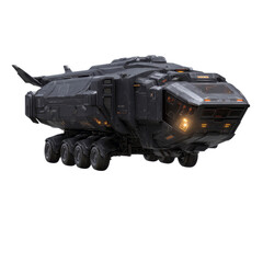 Futuristic Armored Cargo Transport Vehicle - Sci-Fi 3D Render