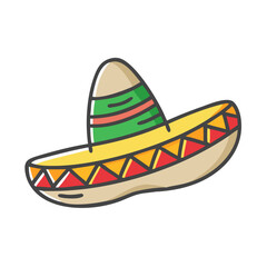mexican sombrero hat icon, mexican sombrero hat vector illustration-simple illustration of mexican sombrero hat, perfect for mexican sombrero hat logos and icons