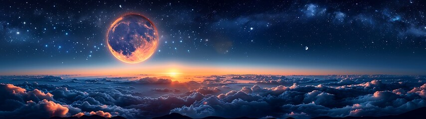 Celestial Sunrise Above Clouds