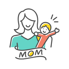mom icon, mom vector illustration-simple illustration of mom, perfect for mom logos and icons
