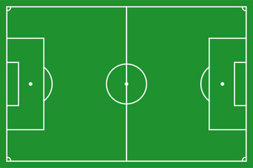A football field schema highlighting strategic markings, designed for sports analysis, coaching visuals, and tactical planning.