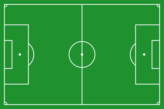 A football field schema highlighting strategic markings, designed for sports analysis, coaching visuals, and tactical planning.