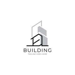 Letter B building logo for architecture, construction and real estate company. Property logo template for your brand.