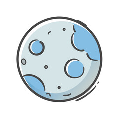 moon flat icon, moon flat vector illustration-simple illustration of moon flat, perfect for moon flat logos and icons